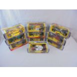 Ten boxed Burago diecast racing car models, to include Ferrari 126 C4 Turbo 6111, Benetton Ford 6102