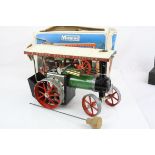 Boxed Mamod TE1A Traction Engine, tatty box that is missing lid