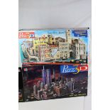 Two boxed Puzz3D sets to include Hasbro MB 3141 New York with Twin Towers and Wrebbit 1580 Venice,