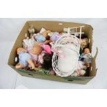 Large collection of plastic baby dolls circa 1990s, various sizes but mainly small