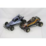 Two vintage remote control cars to include a Tamiya 1/10 2WD electric Hornet together with a