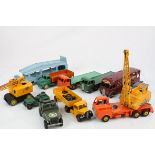 11 Circa 1960s play worn Dinky diecast models, mainly commercial, to include Foden x 2, Leyland