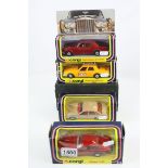 Four boxed Corgi diecast models to include 279 Rolls Royce Corniche, 319 Jaguar XJS, 327 Chevrolet