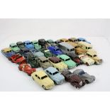 31 1960s Dinky diecast models, play worn, to include 108 MG Midget, Vanguard, 40J Austin Somerset,