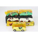 Five boxed Dinky diecast models to include 237 Mercedes Benz Racing Car in white, 105 Triumph TR2