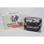 Three boxed / cased 1/32 Revell 'Spirit of' slot cars to include Le Mans 76 Greenwood Corvett 08367,
