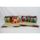 My Little Pony - Two Hasbro MLP carry case stables containing a total of 12 x Ponies featuring Bow