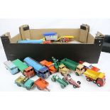 19 mid 20th C play worn diecast models plus accessories to include Corgi Chipperfield Circus, Spot