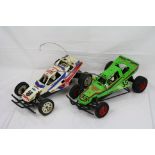 Two remote control cars to include a vintage Tamiya Grasshopper 1/10 (58043) electric 2WD together
