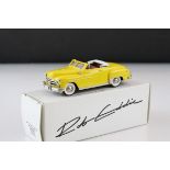 Boxed 1:43 Brooklin Models Rob Eddie BRK70 Dodge Wayfarer 1950 in yello with figure, ammeded box,