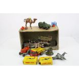 Group of mid 20th C metal models and figures to include Dinky, Corgi and Britains, features boxed