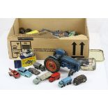 Collection of 50+ loose heavily play worn diecast models, to include Matchbox, Corgi & Dinky etc,