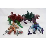 Original Mattel He Man Masters of the Universe He-Man & Battlecat and Skeletor & Panthor figures,
