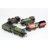 Four O gauge locomotives to include Bing 0-4-0 GWR 4420 with tender, Hornby 0-4-0 550 GWR loco,