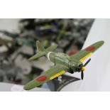 Collection of 30 Maisto diecast model planes on stands