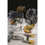 Star Wars - Group of circa 1990s to include boed The Saga Collection Tie Fighter, vehicles,