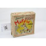 Boxed Moko Muffin the Mule Junior metal puppet with replacement strings, some paint loss