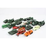 19 Vintage diecast models, mainly Matchbox Lesney military examples, gd play worn condition