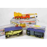 Three boxed Dinky Supertoys diecast models to include 972 20 Ton Lorry Mounted Crane 'Coles' (