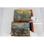 Two boxed Games Workshop Warhammer to include Empire Militia and Chaos Warriors Regiment,