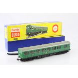 Boxed Hornby Dublo 3250 Electric Motor Coach Brake 2nd (3 rail) with original certificate, appearing
