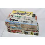 Five boxed Airfix plastic model kits, unmade and complete, to include 1/24 Messerschmitt BF 109F,