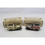 Two boxed Brooklin Models 1:43 No 16 1936 Dodge Van metal models to include Burma Shave and Canada's