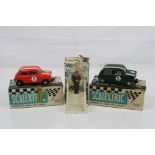 Two boxed Triang Scalextric C76 Mini Cooper slot cars to include one in red and one in British