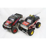 Two radio controlled trucks to inlcude a vintage Tamiya Ford F-150 Ranger Blackfoot (58058) 1/10