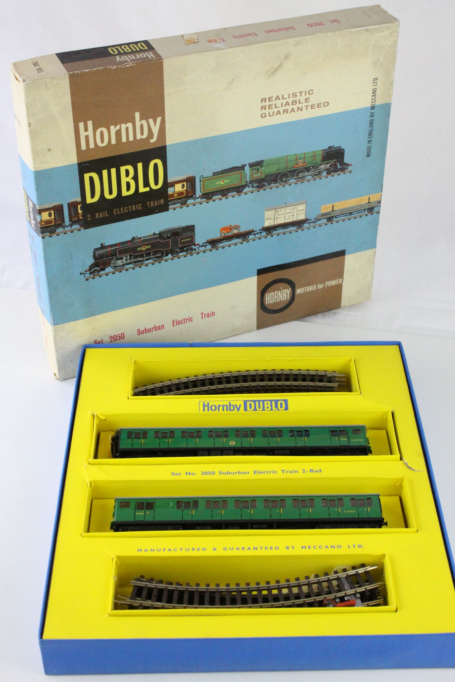 Boxed Hornby Dublo 2050 Surburban Electric Train Set, complete and appearing vg