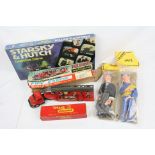 Group of mixed toys and games to include 2 x Thunderbirds puppets (Virgin & Brains), boxed Arrow