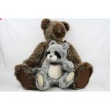 Two Charlie Bears to include Drew (approx 30") and a Racoon, both vg