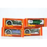 Four boxed Hornby OO gauge locomotives to include R256 0-4-0 Locomotive Bulldog, R300 GWR Class 57XX