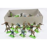 Collection of Britains Deetail military figures, approx 30 in total, a few with repainted bases