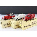 Three boxed Brooklin Models 1:43 metal models to include BRK9 1940 Ford Sedan Delivery Nut Meg