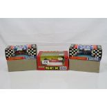 Three boxed slot cars to include 2 x Scalextric Race Tuned (C9 Ferrari GP and C14 Matra GP) and