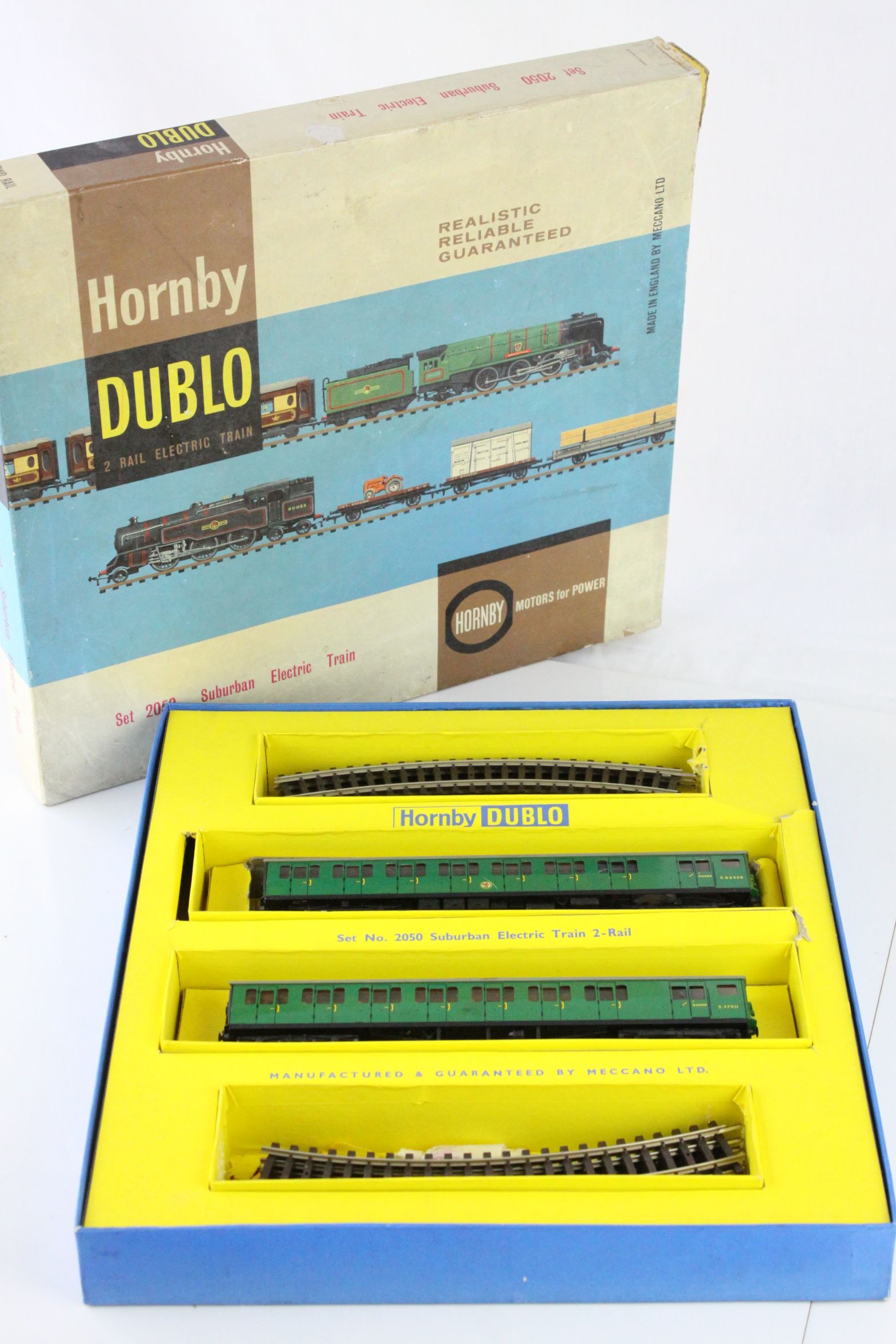 Boxed Hornby Dublo 2050 Surburban Electric Train Set, complete with paperwork, vg