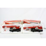 Two boxed 1:50 PPM Poclain Mobile Crains Rough Terrain self-propelled CRane diecast models, both vg