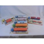 Nine boxed Majorette 3000 Series commercial models to include 2 x 3042 BM, 3045 Elf, 3042 Lasser,