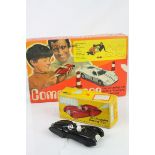 Boxed Jetex Jet Propelled Racing Car in black with driver, in a good play worn condition, box is