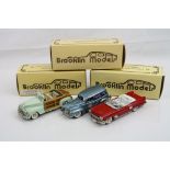 Three boxed 1:43 Brooklin Models metal models to include BRK 25X 1958 Pontiac Bonneville Pacific