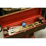 Vintage Croquet Set in Original Wooden Box, circa 1940's