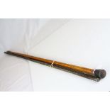 Early 20th century Walking Stick with Silver Cap together with another Walking Stick