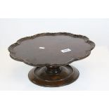 Early 20th century Mahogany Lazy Susan with Scallop Edge, 38cms diameter
