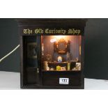 Illuminated Wooden Diorama in the form of ' The Old Curiosity Shop ' with various items displayed in