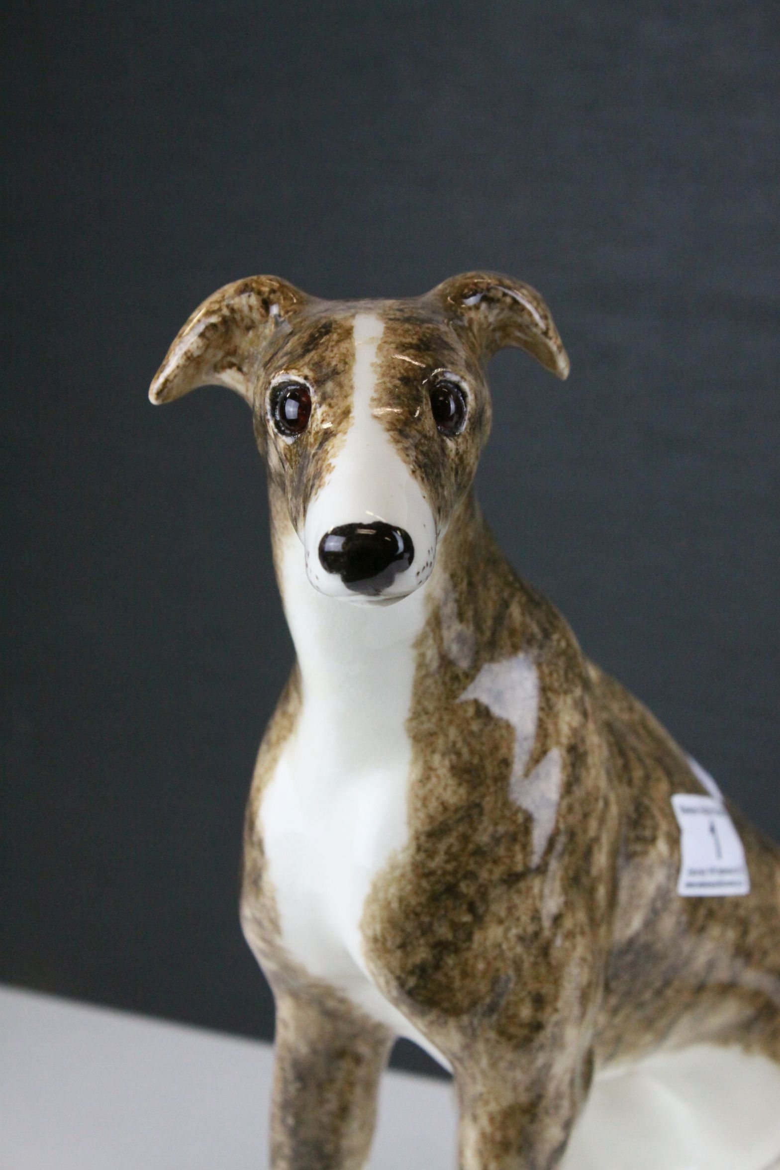 Large Winstanley Seated Greyhound / Dog, numbered 8, 33cms high - Image 4 of 7