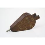 Model of Miniature Bellows carved from wood of HMS Vanguard who sunk on 1st September 1875, 12cms