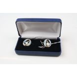 Pair of Silver and Enamel Cufflinks with pictorial nude image