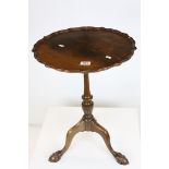 George III Style Mahogany Tripod Wine Table with pie crust edge, 45cms diameter x 64cms high