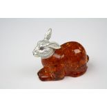 Silver and Amber style Rabbit figure